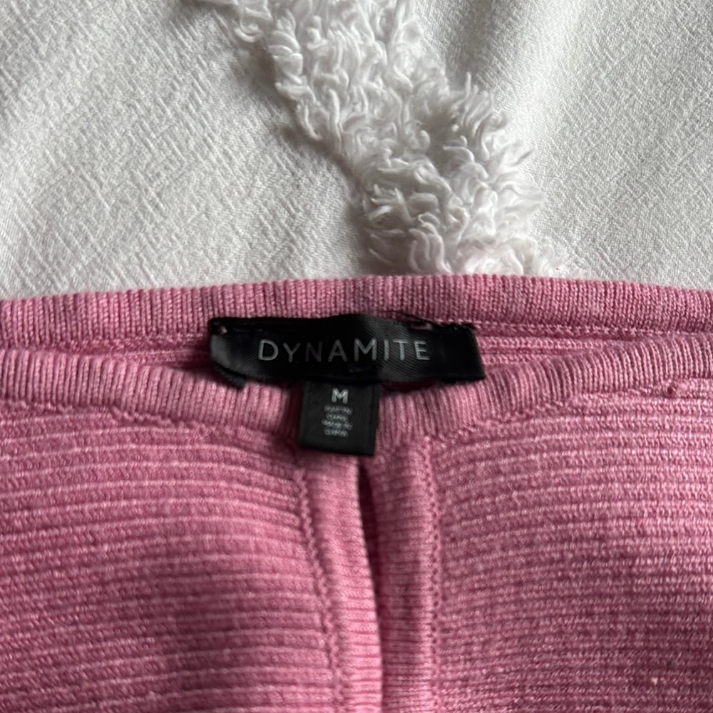 Dynamite Ribbed Pink Strapless Top - Picture 2 of 3